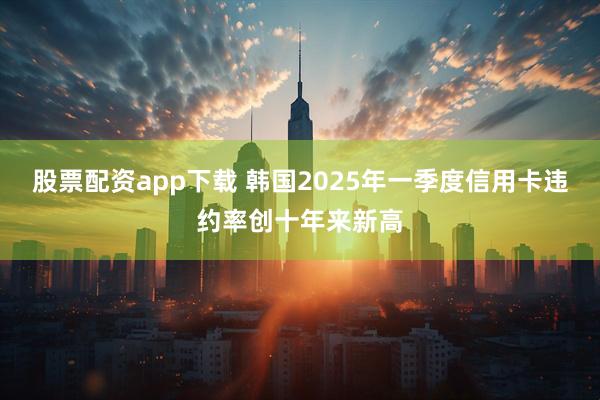 股票配资app下载 韩国2025年一季度信用卡违约率创十年来新高
