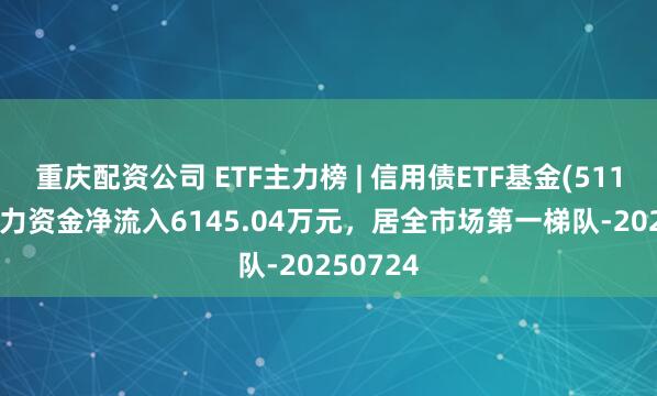 重庆配资公司 ETF主力榜 | 信用债ETF基金(511200)主力资金净流入6145.04万元，居全市场第一梯队-20250724